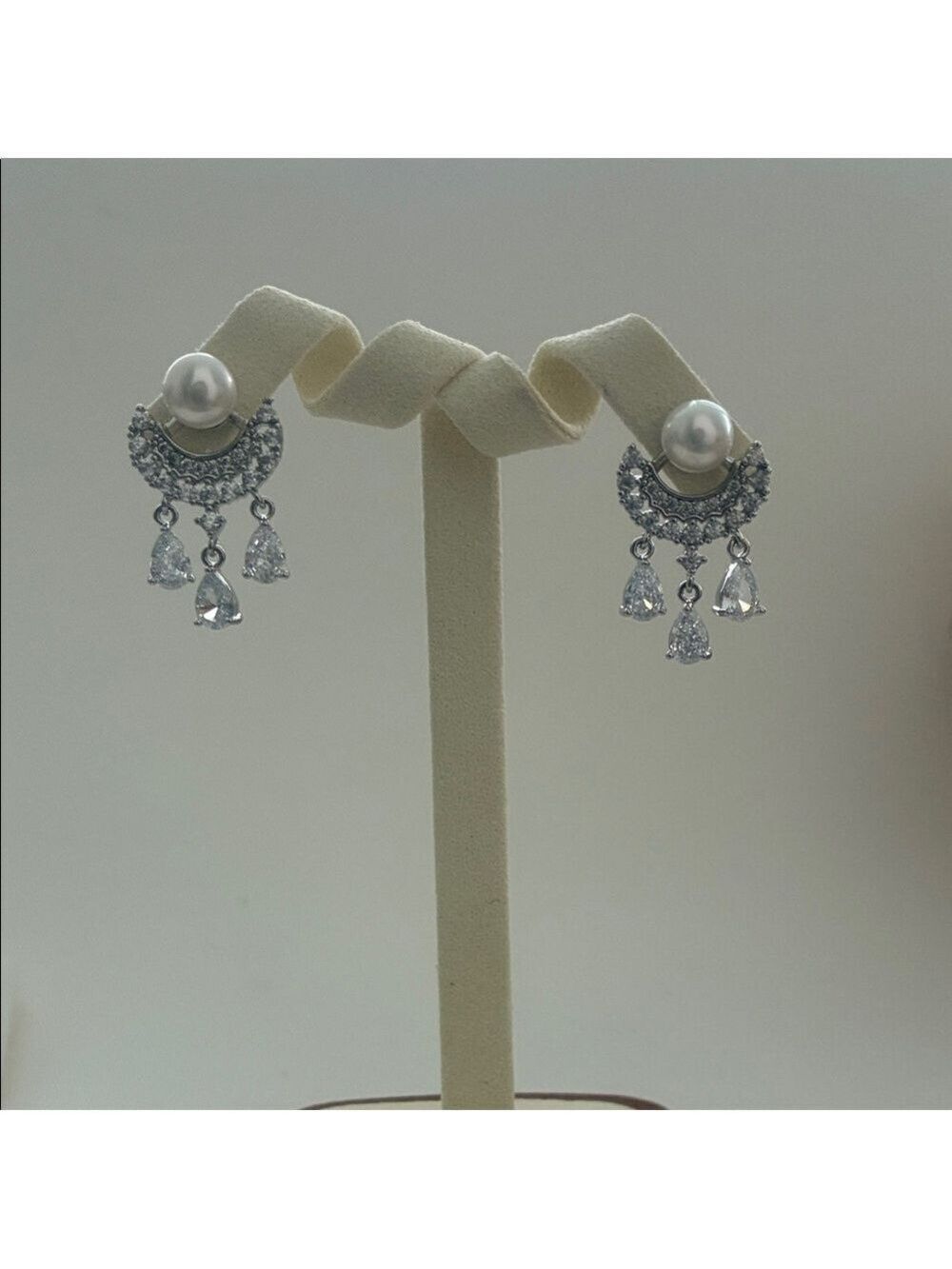 Elegant Silver Earrings and Pearl Earrings|Sterling silver posts